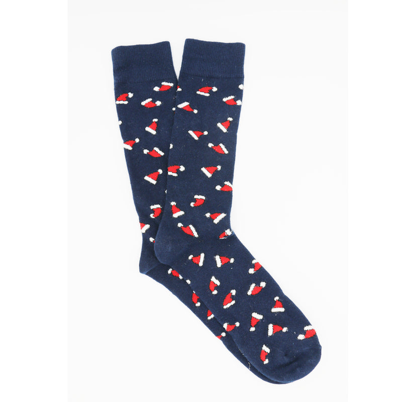 SANTA HAT SOCKS - BLUE